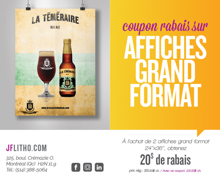 Coupon rabais Affiches grand format